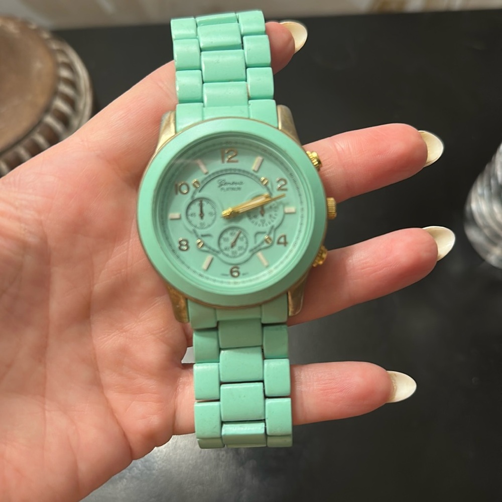 Large teal watch